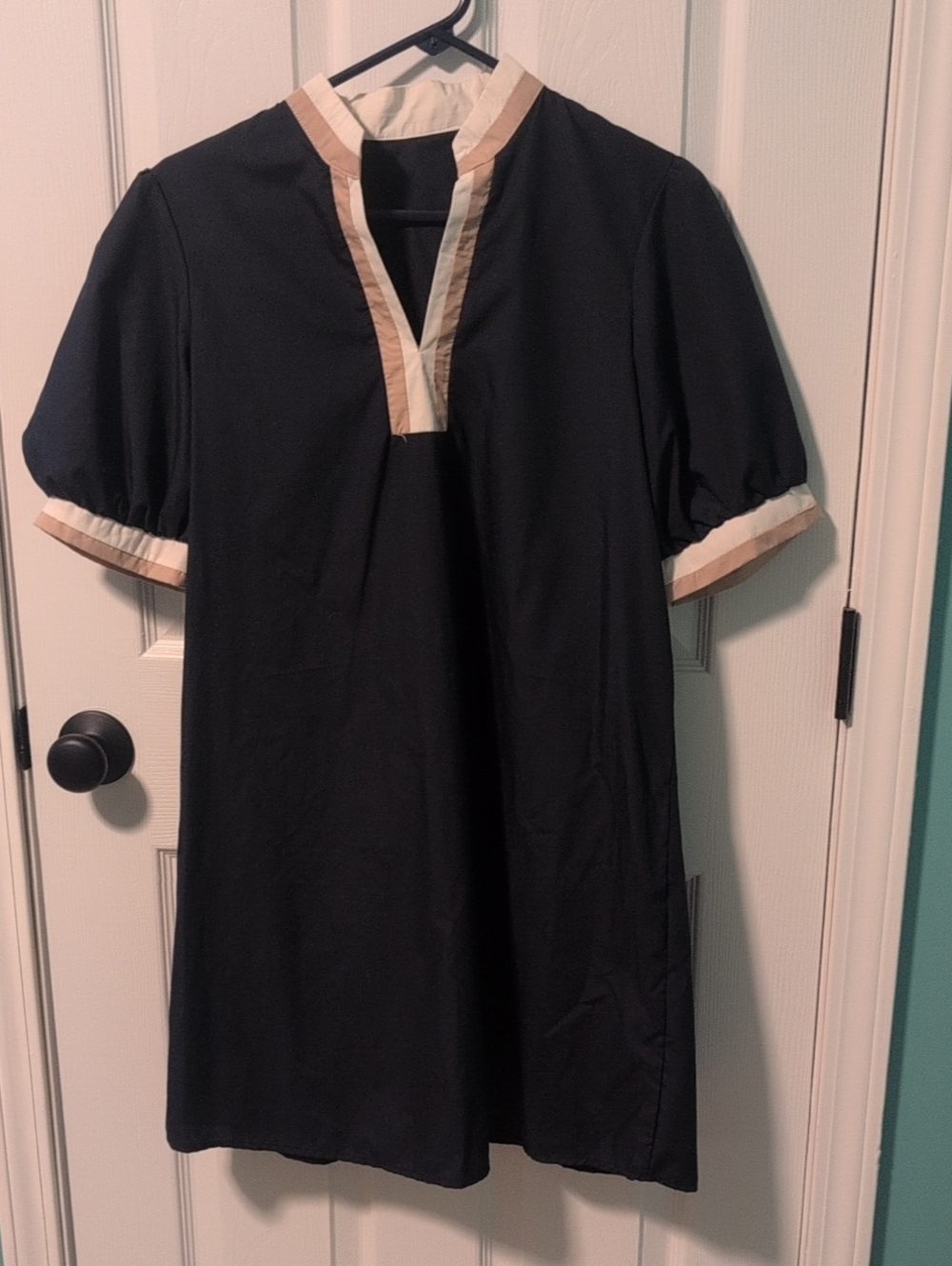 Women's' Navy Dress with Contrast Trim - Small